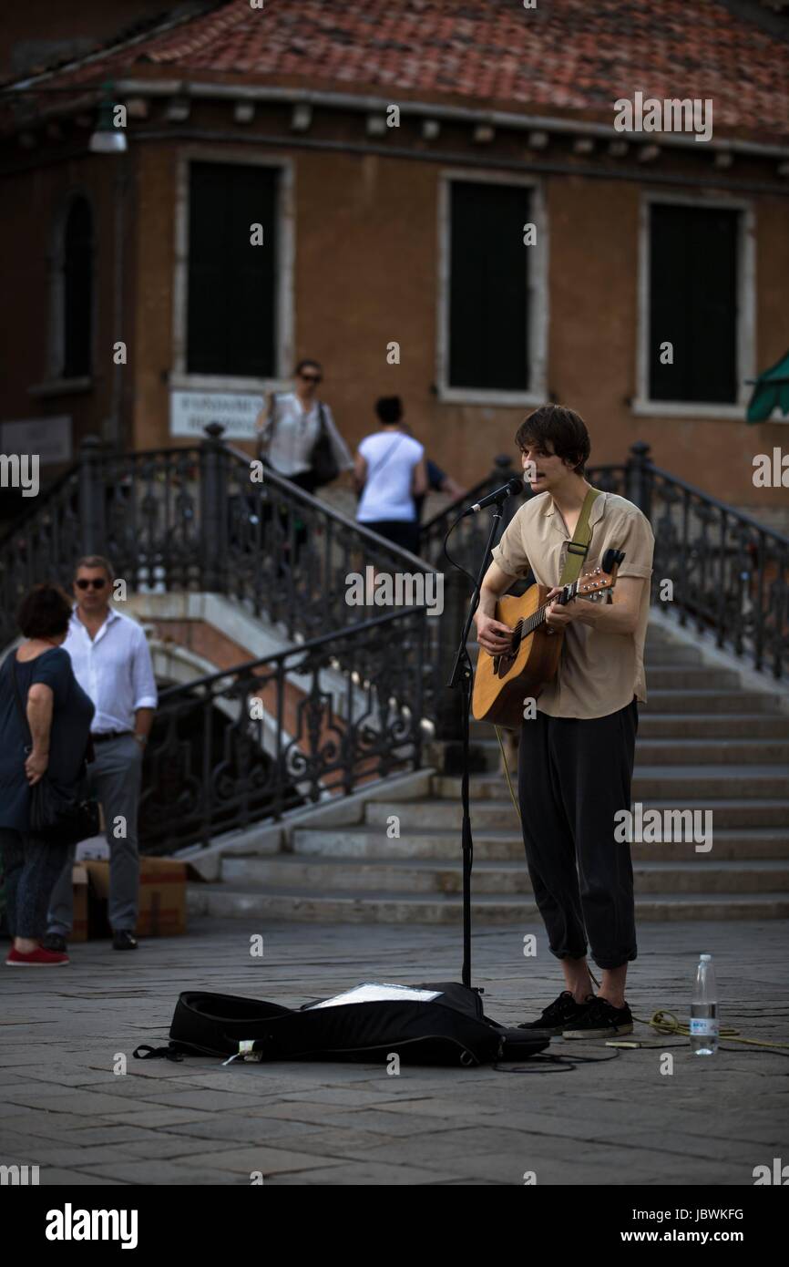 Musique de rue à Venise Banque D'Images
