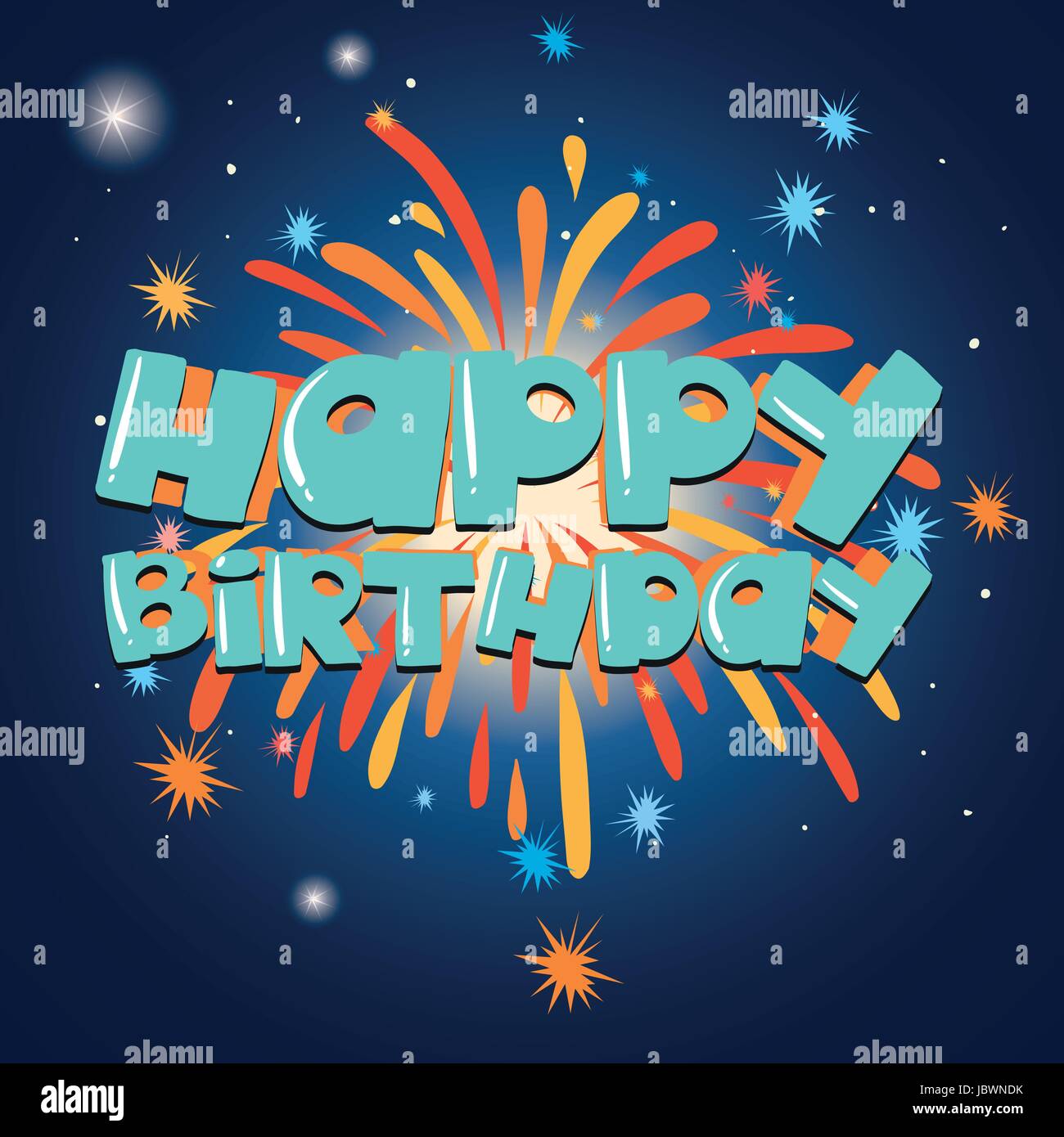 Modele De Carte De Bonne Fete Avec Feu D Artifice Dans L Illustration D Arriere Plan Image Vectorielle Stock Alamy
