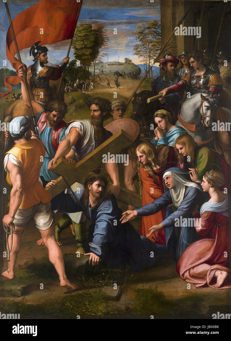 Raffaello Sanzio da Urbino - Raphael - Christ tombe sur le chemin du Calvaire Banque D'Images