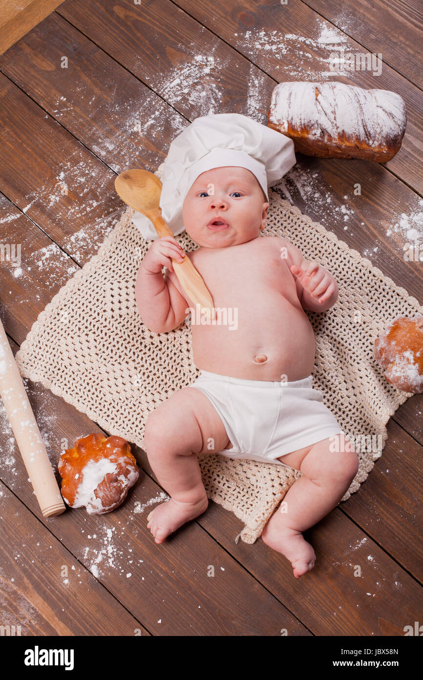Le Bebe Dans La Tete De La Farine A Pain Pains Cook Photo Stock Alamy