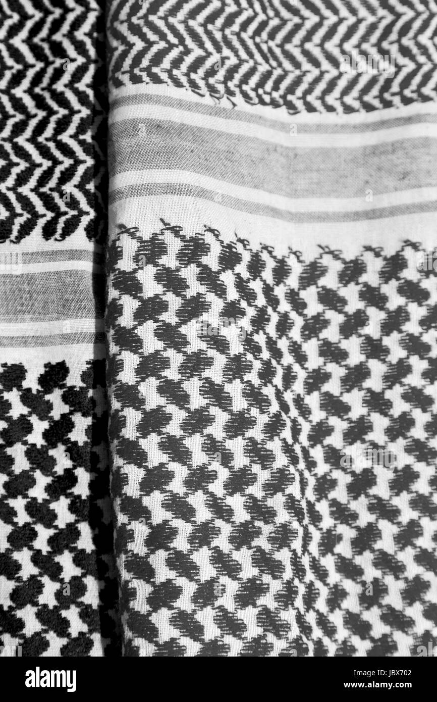 La texture de la symbolique traditionnelle de coton foulard arabe comme background abstract Banque D'Images