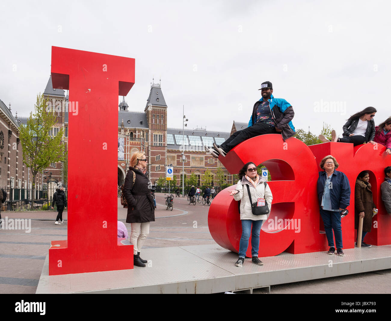 Je suis à Amsterdam Rijksmuseum, Amsterdam, Hollande du Nord, Pays-Bas Banque D'Images