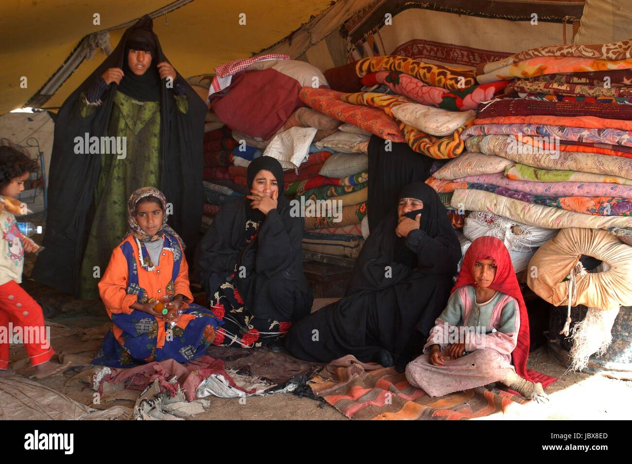 L'Iraq, nomades bédouins campent dans la périphérie de la ville de Nassiriya Banque D'Images