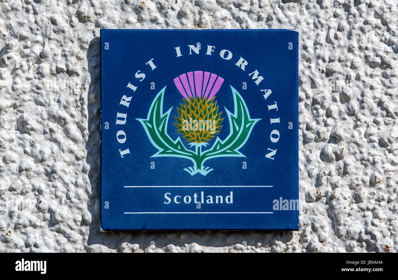 Informations touristiques écossais signe / logo, Ecosse, Royaume-Uni Banque D'Images