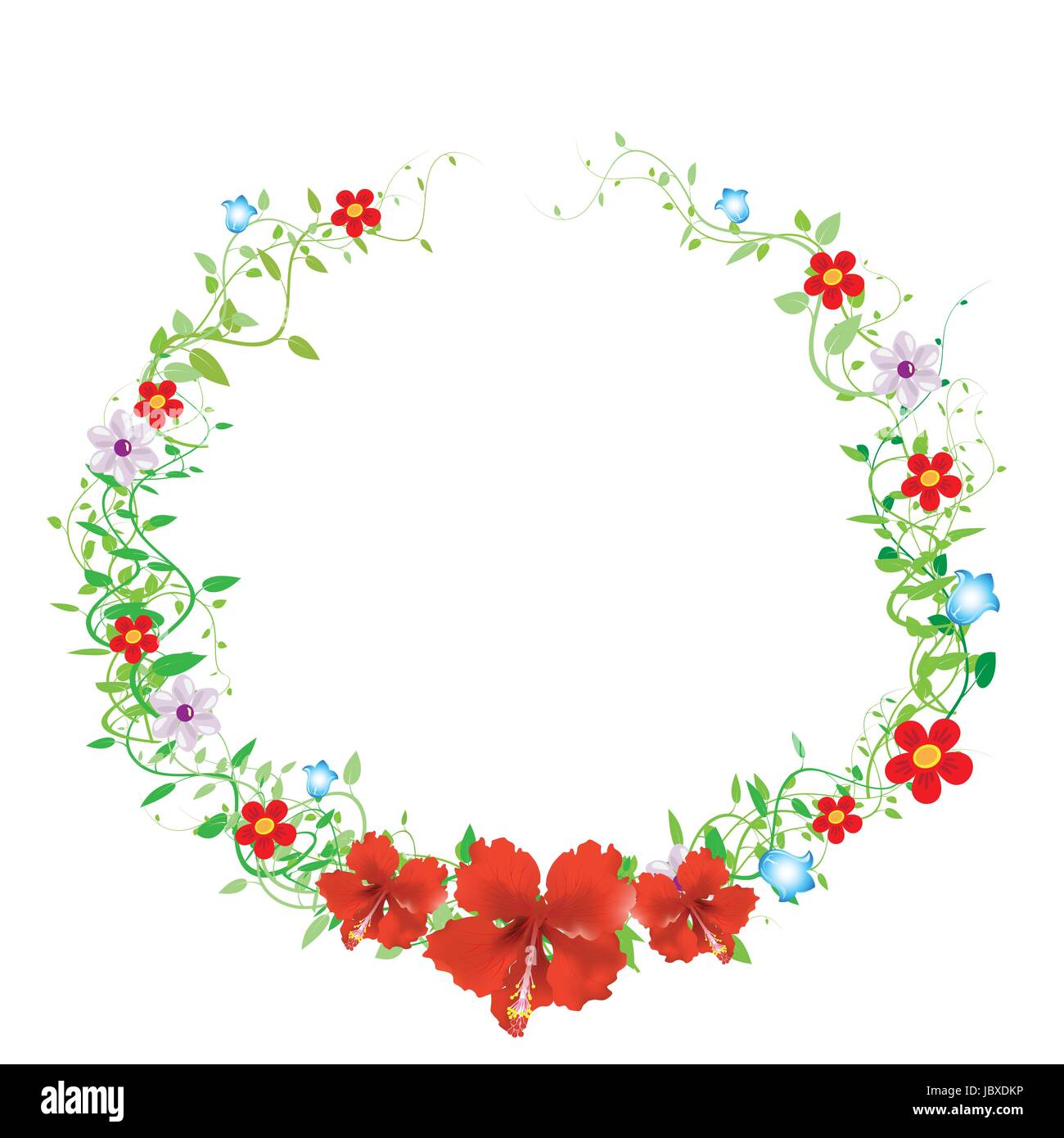 Vintage Floral Frame : fleur, feuille, branche, éléments éditables - vector illustration. Illustration de Vecteur
