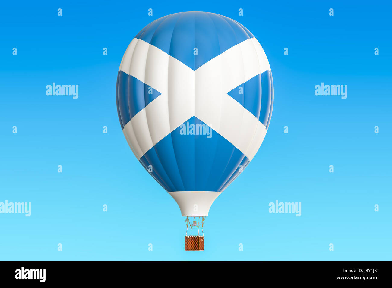 Hot Air Balloon avec drapeau Ecosse, 3D Rendering Banque D'Images