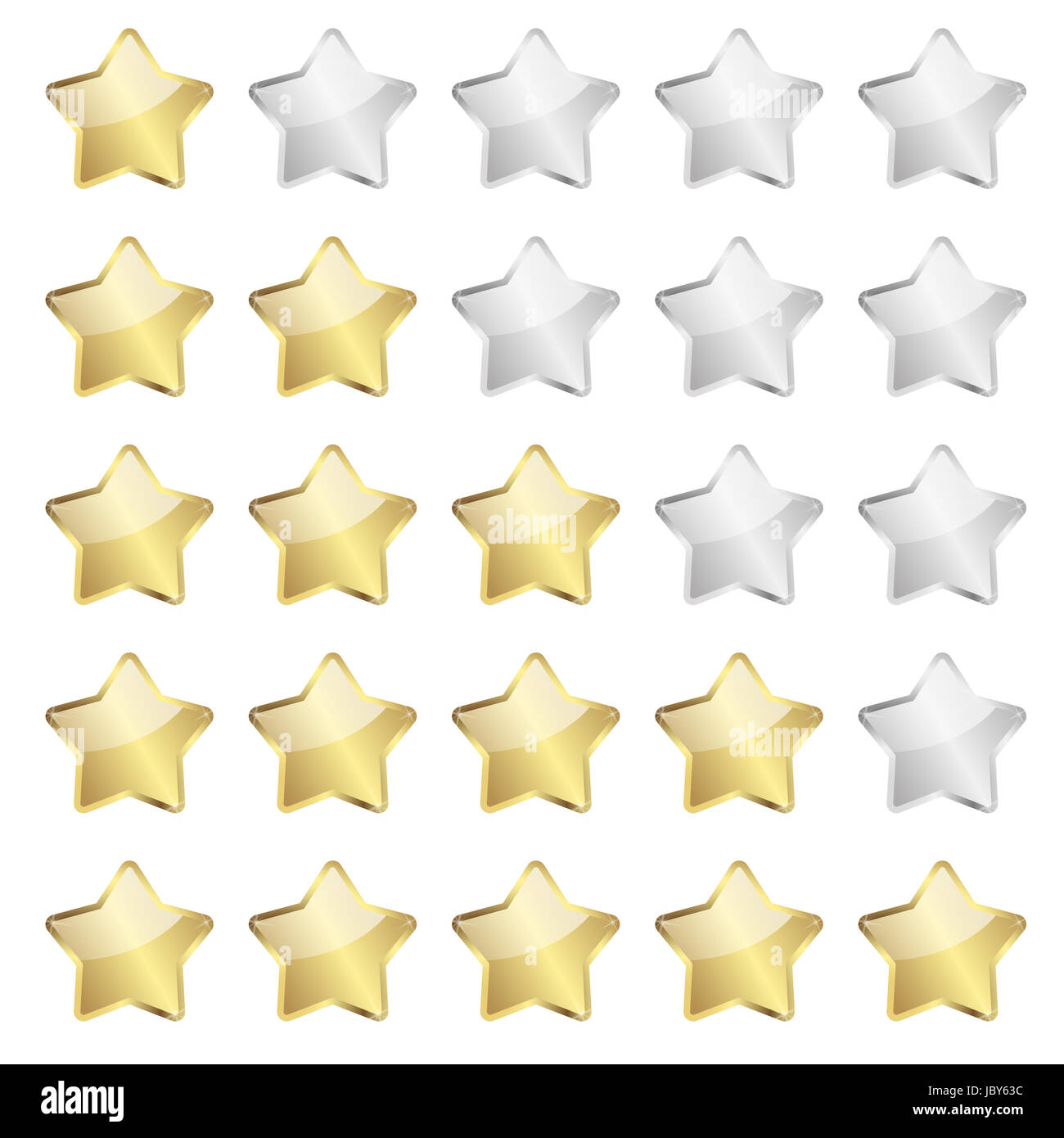 Vecteur d'examen d'évaluation des étoiles d'or Banque D'Images