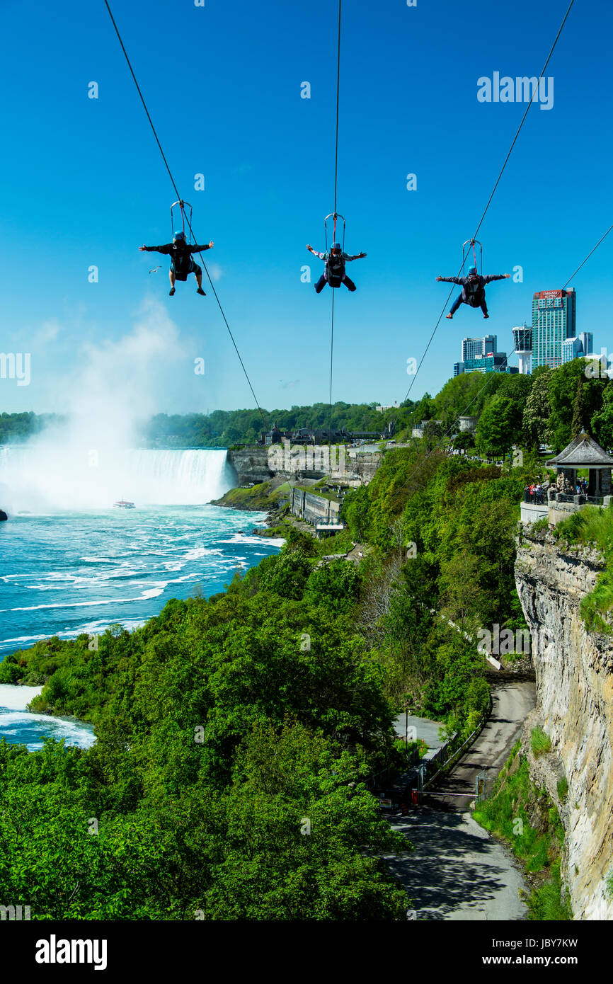 La tyrolienne Niagara Falls Ontario Canada Banque D'Images
