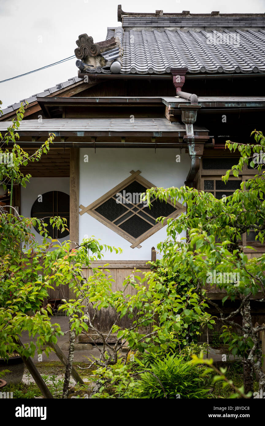 Jardin japonais. Chiran Samurai Maisons, Kagoshima, Kyushu, au Japon Banque D'Images