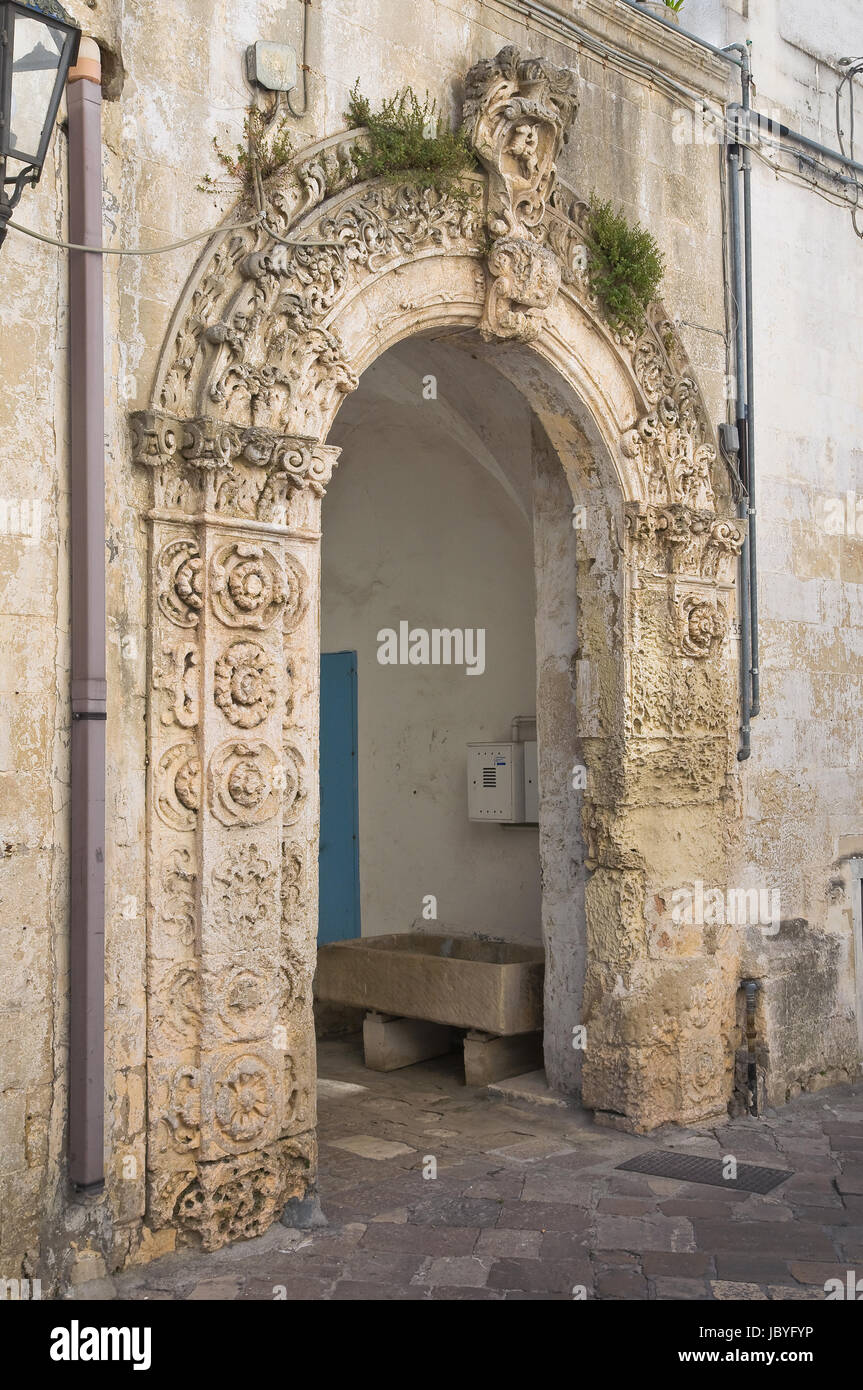 Palais historique. Corigliano d'Otranto. Les Pouilles. L'Italie. Banque D'Images