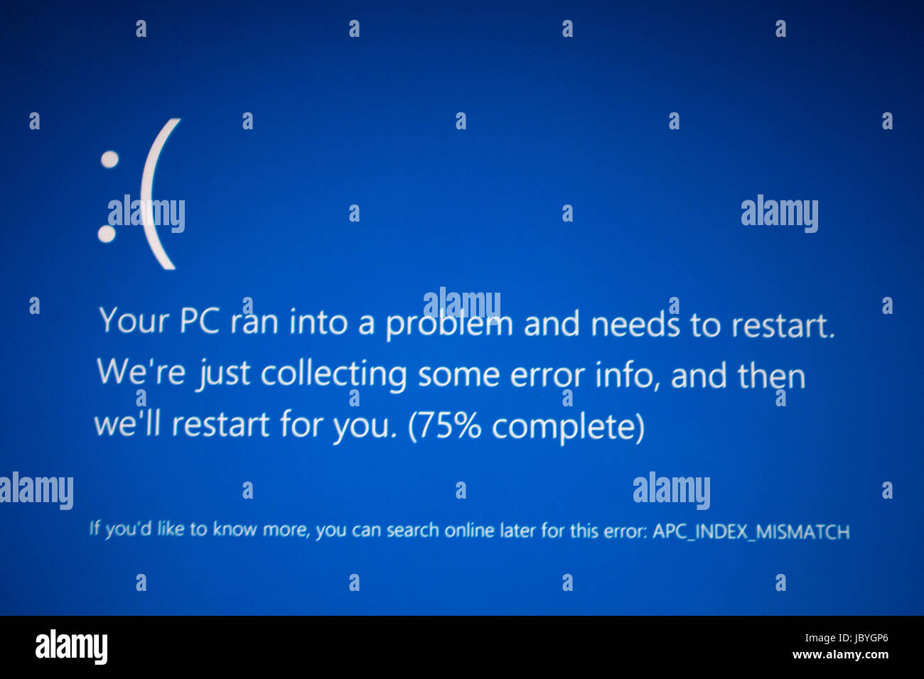 Problèmes de PC - Windows 10 Banque D'Images
