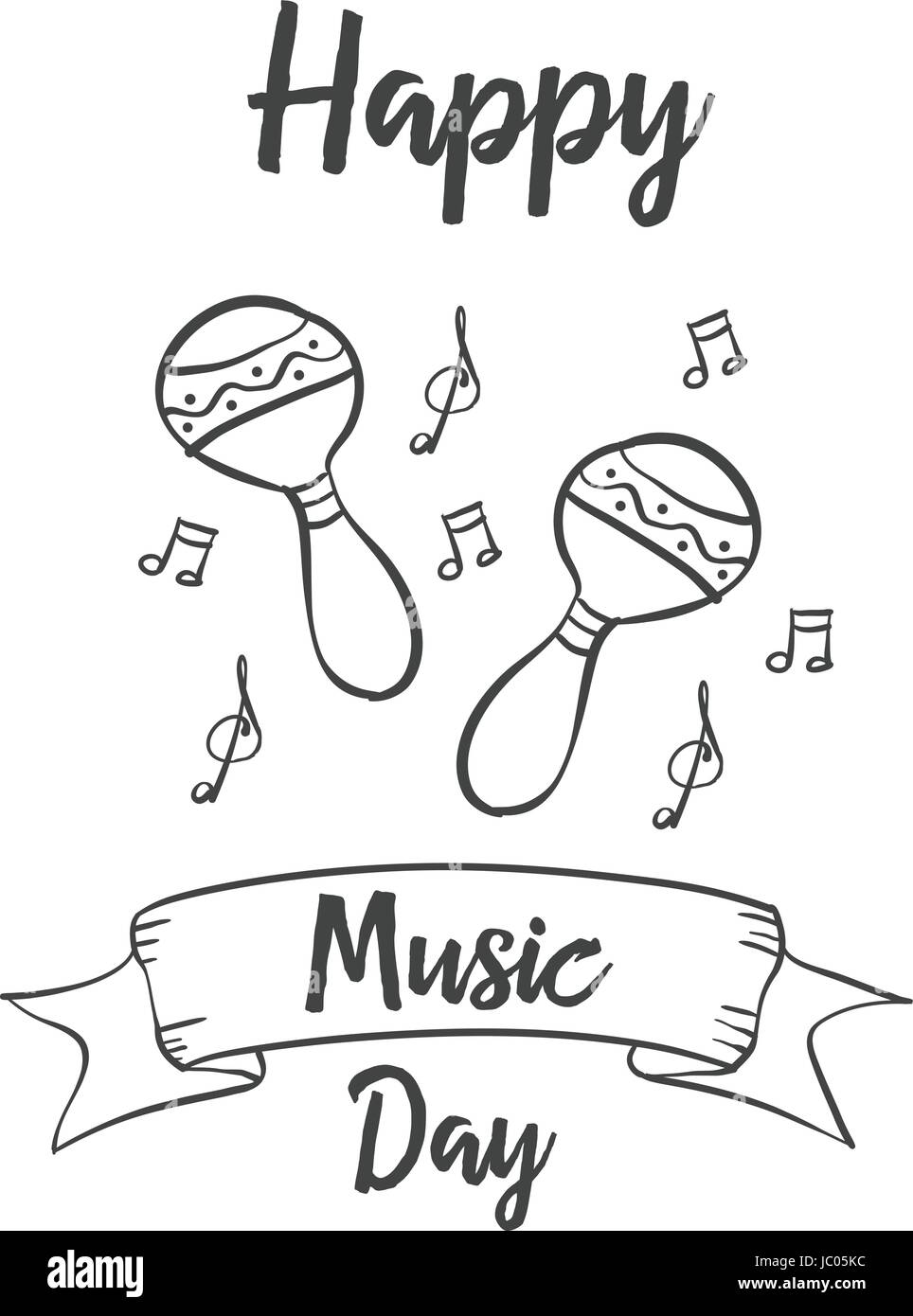 Happy music day card stock vector art collection Illustration de Vecteur