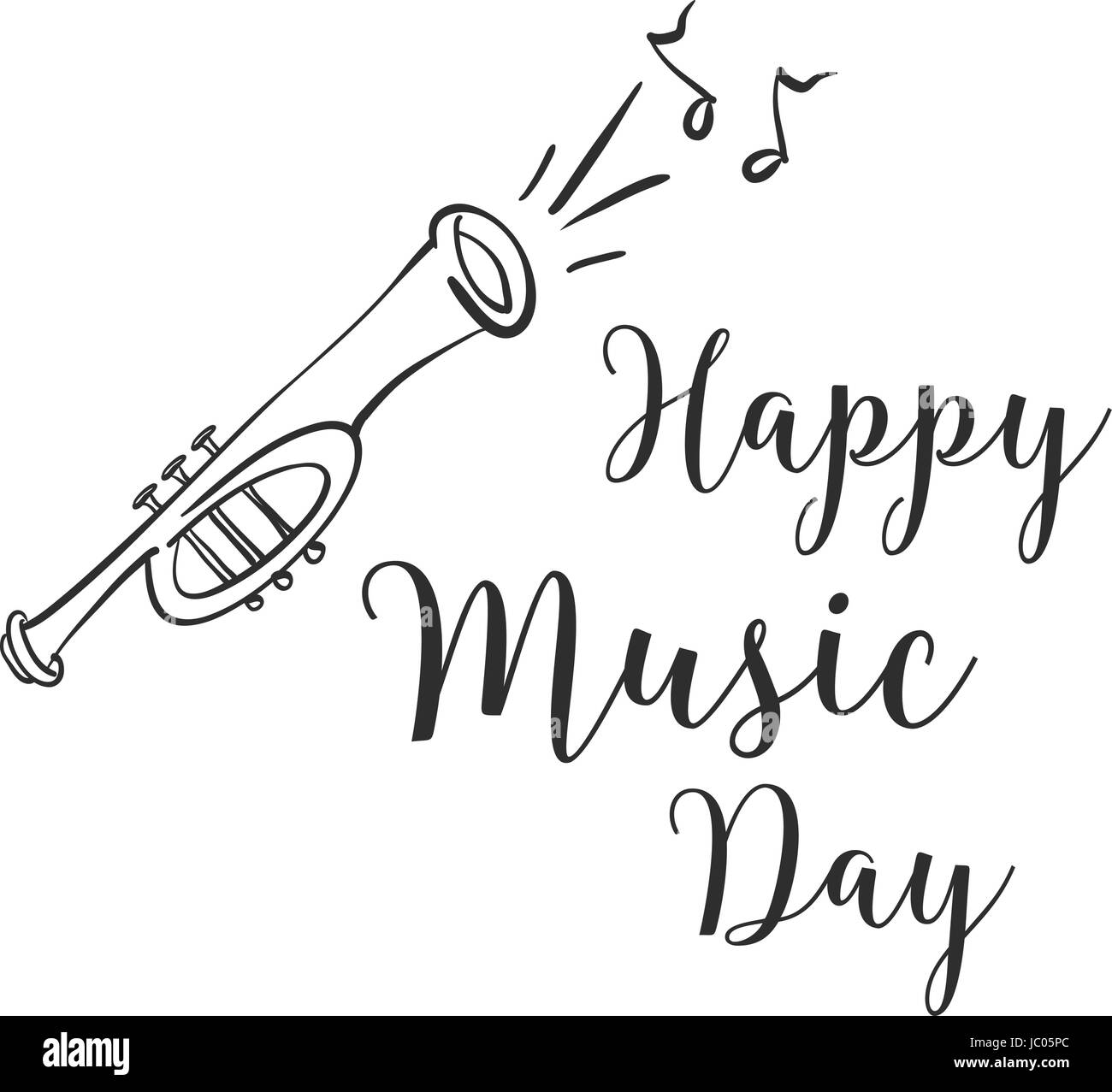 Doodle jour musique style de carte Illustration de Vecteur