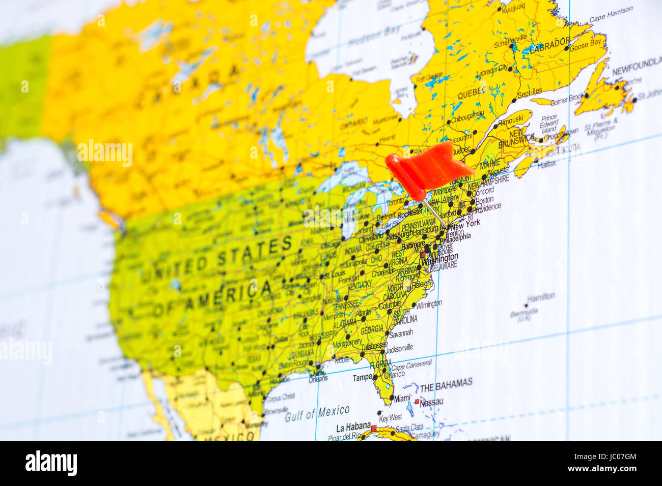 New york sur la carte du monde Banque de photographies et d’images à ...