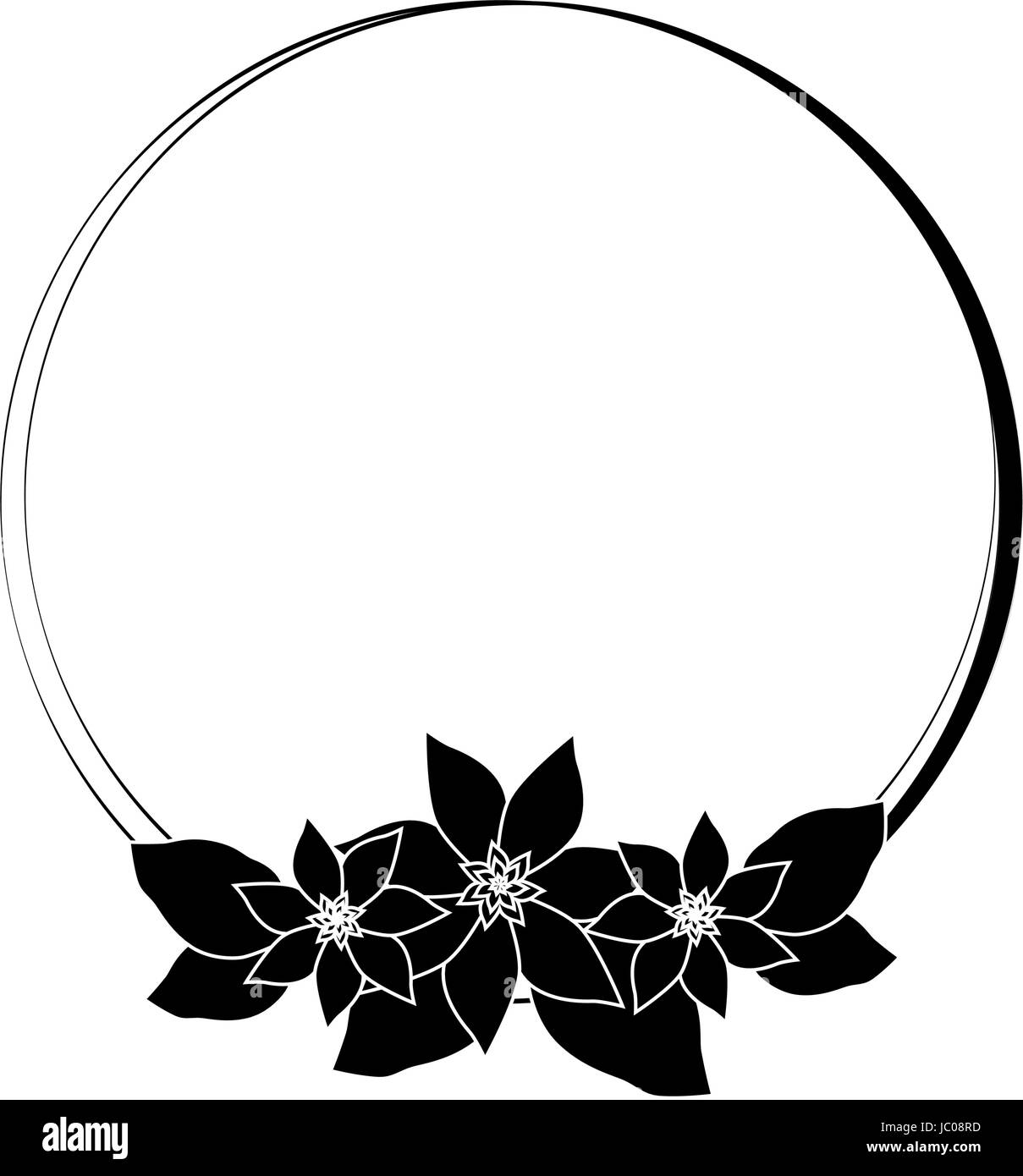 Cadre rond avec des fleurs Image Vectorielle Stock - Alamy