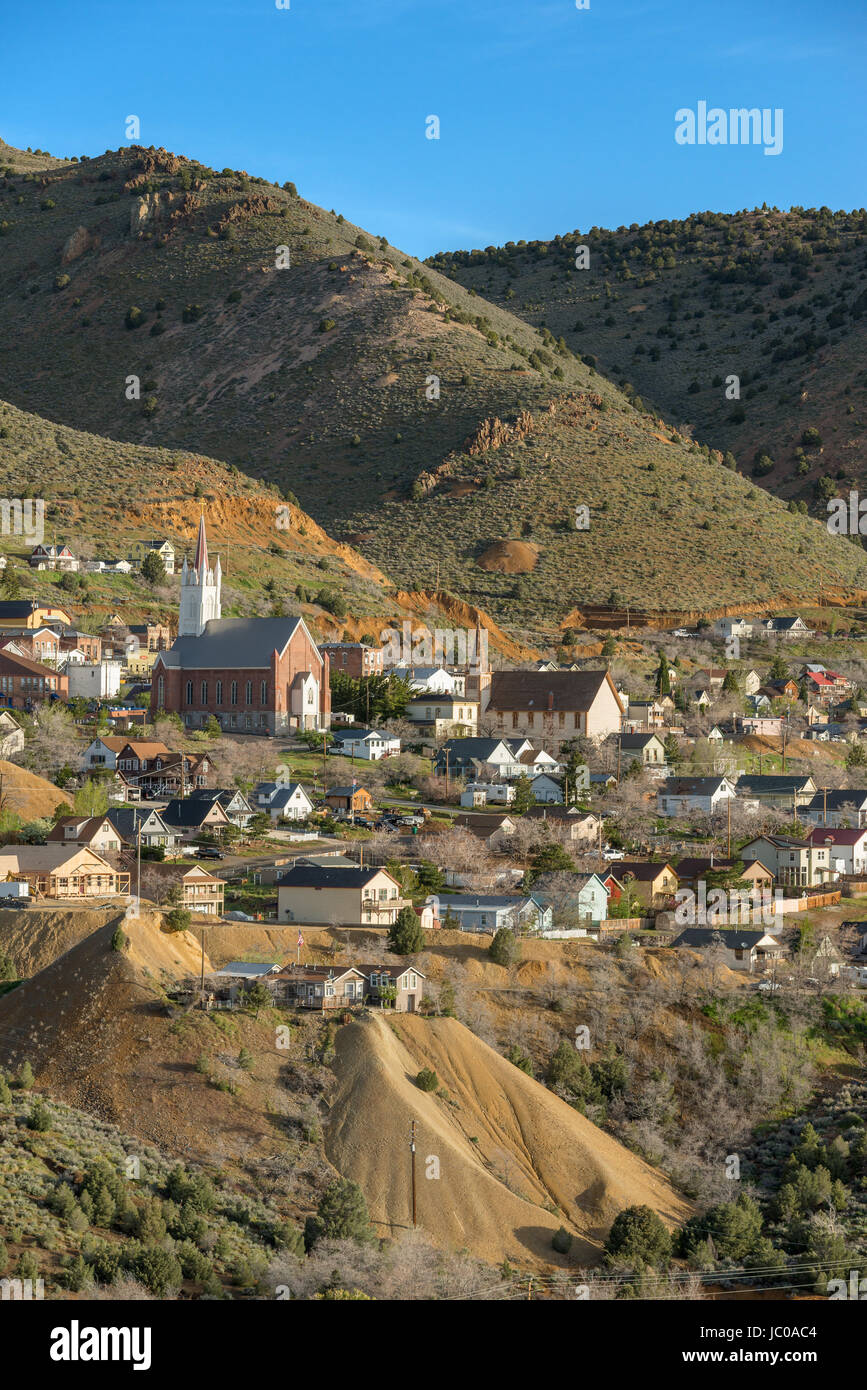 La ville minière historique de Virginia City, Nevada. Banque D'Images