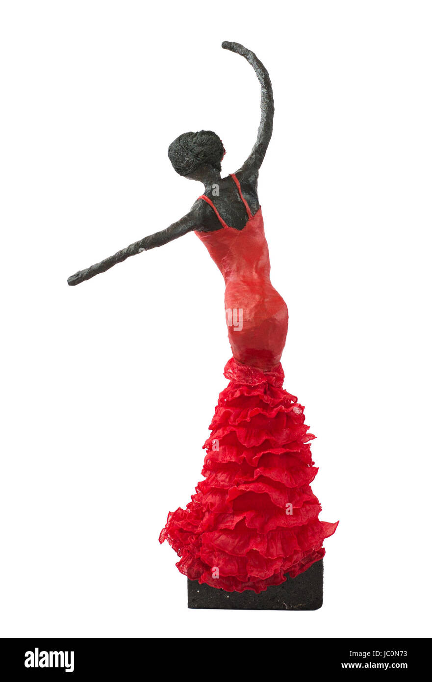 Statue danseuse de flamenco Paverpol isolé sur fond blanc Banque D'Images