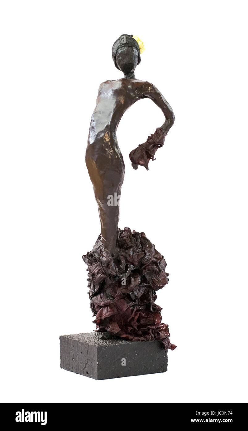 Statue danseuse de flamenco Paverpol isolé sur fond blanc Banque D'Images