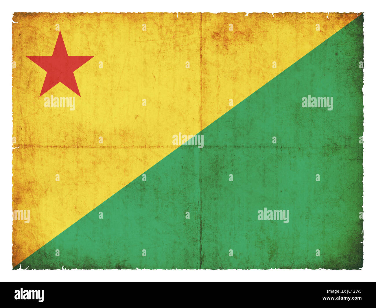 Flagge von Acre (Brésil) im Bundesstaat dans Grunge-Design Banque D'Images