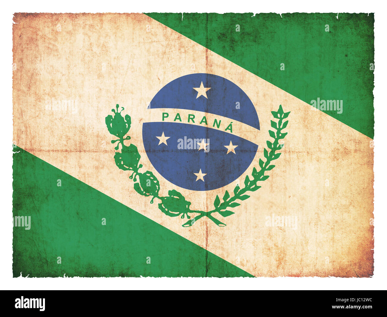 Flagge von Parana (Brésil) im Bundesstaat dans Grunge-Design Banque D'Images