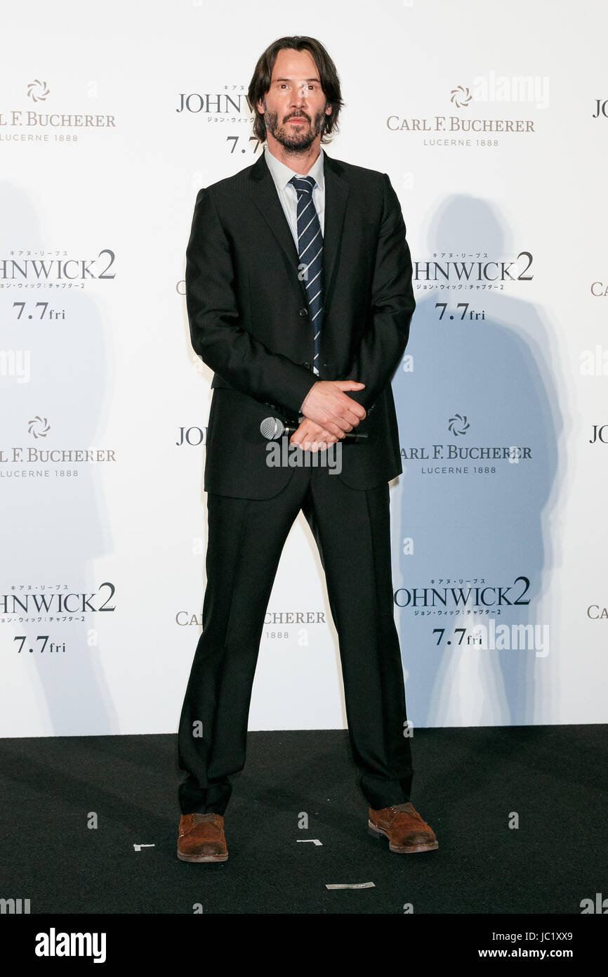 Tokyo, Japon. 13 Juin, 2017. L'acteur Keanu Reeves participe à une première pour son film John Wick : Chapitre 2, le 13 juin 2017, Tokyo, Japon. Reeves et directeur Tchad Stahelski est venu au Japon pour promouvoir ''John Wick : Chapitre 2, '' une suite tant attendue de leur hit 2014 ''John Wick, '' qui frappe théâtres japonais le 7 juillet. Credit : Rodrigo Reyes Marin/AFLO/Alamy Live News Banque D'Images