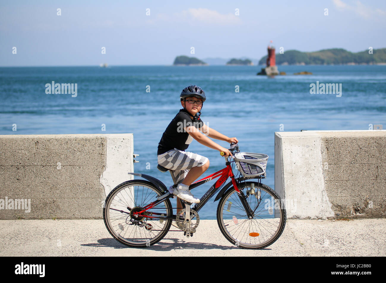 Vélo et garçon Banque D'Images