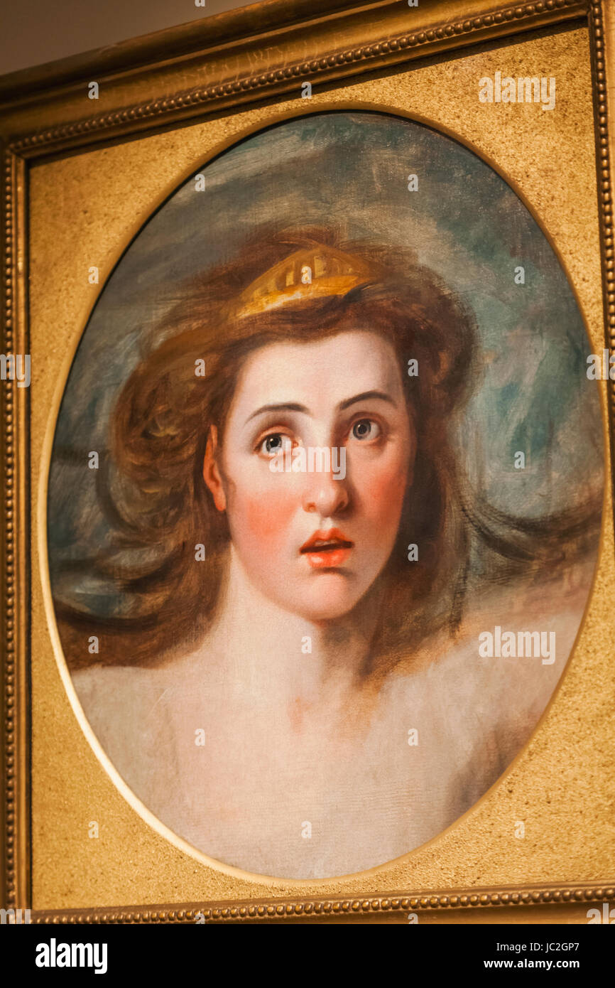 L'Angleterre, Portrait de Lady Emma Hamilton par Sir William Beechey daté 1801 Banque D'Images