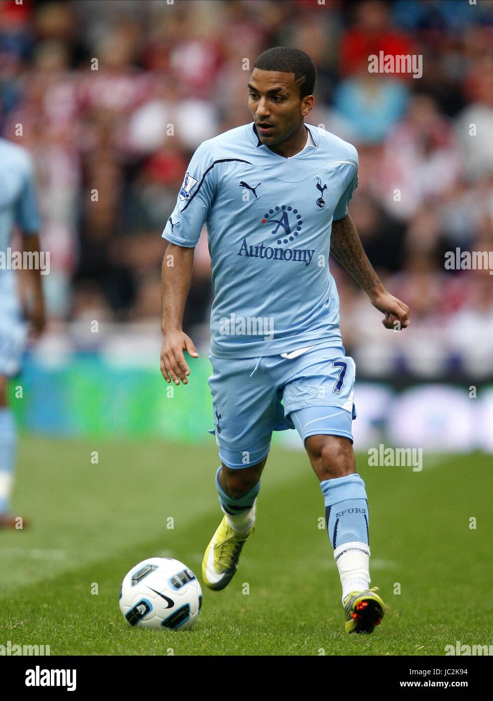 AARON LENNON Tottenham Hotspur FC Tottenham Hotspur FC STADE BRITANNIA STOKE ANGLETERRE 21 Août 2010 Banque D'Images