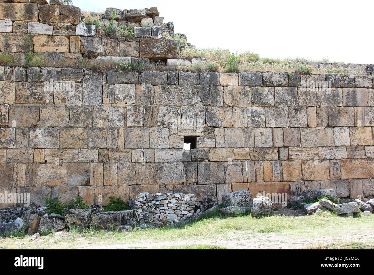 D'anciennes ruines de Hiérapolis, Pamukkale, Turquie. UNESCO World Heritage Banque D'Images