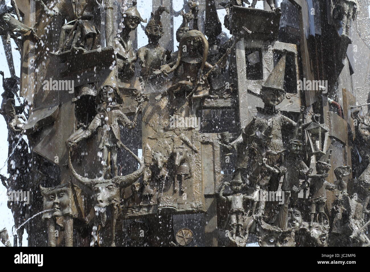 La fontaine de carnaval à Mainz, Allemagne Le Schillerplatz. Banque D'Images