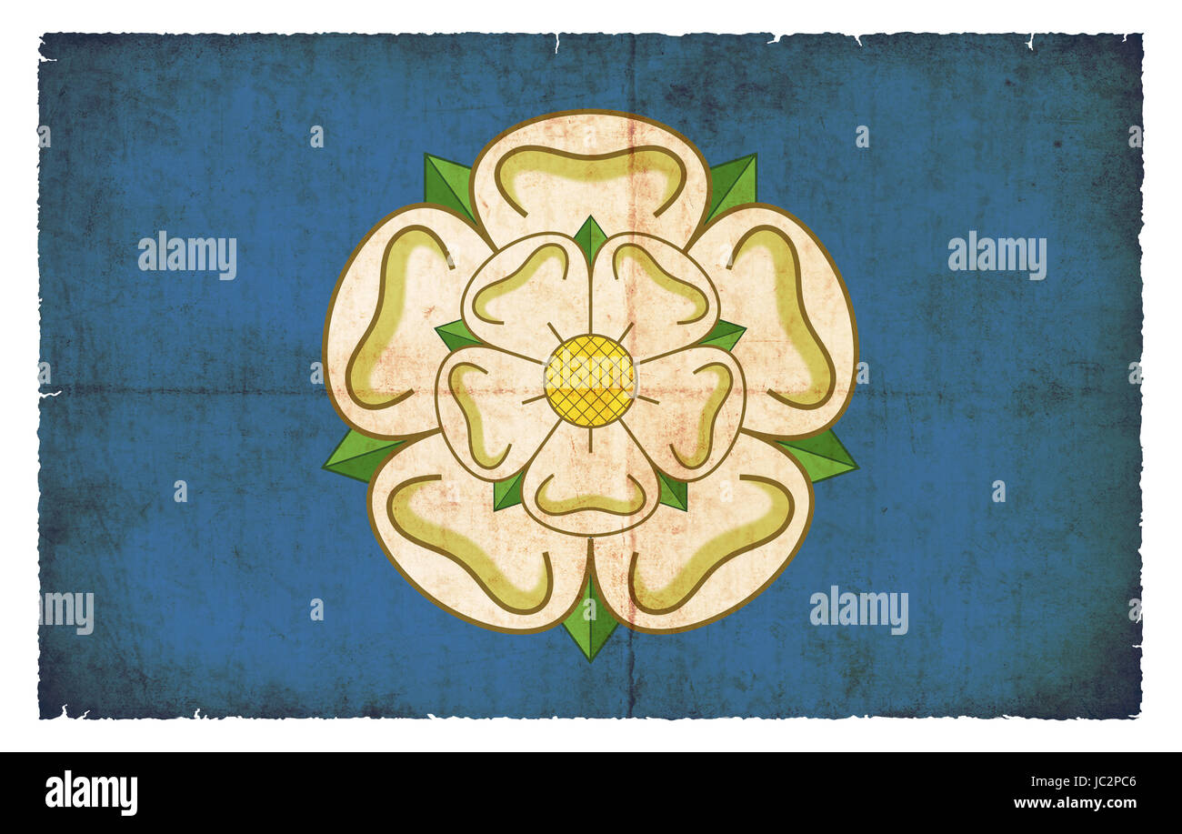 Flagge von Yorkshire (Graftschaft Grunge-Design en Polynésie) im Banque D'Images