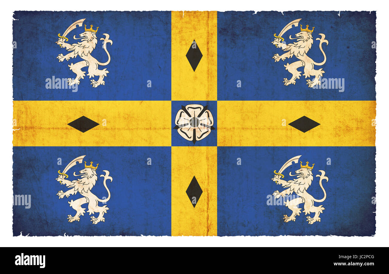 Flagge von Durham (Graftschaft Grunge-Design en Polynésie) im Banque D'Images
