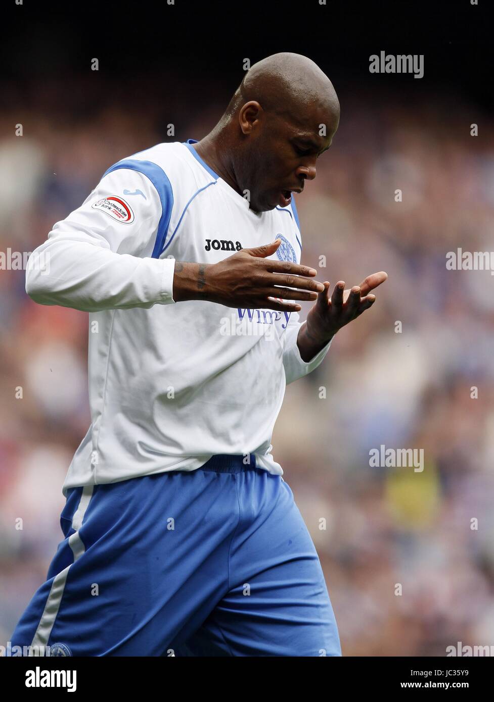 MICHAEL DUBERRY.ST JOHNSTONE FC ST.JOHNSTONE FC GLASGOW IBROX 28 Août 2010 Banque D'Images