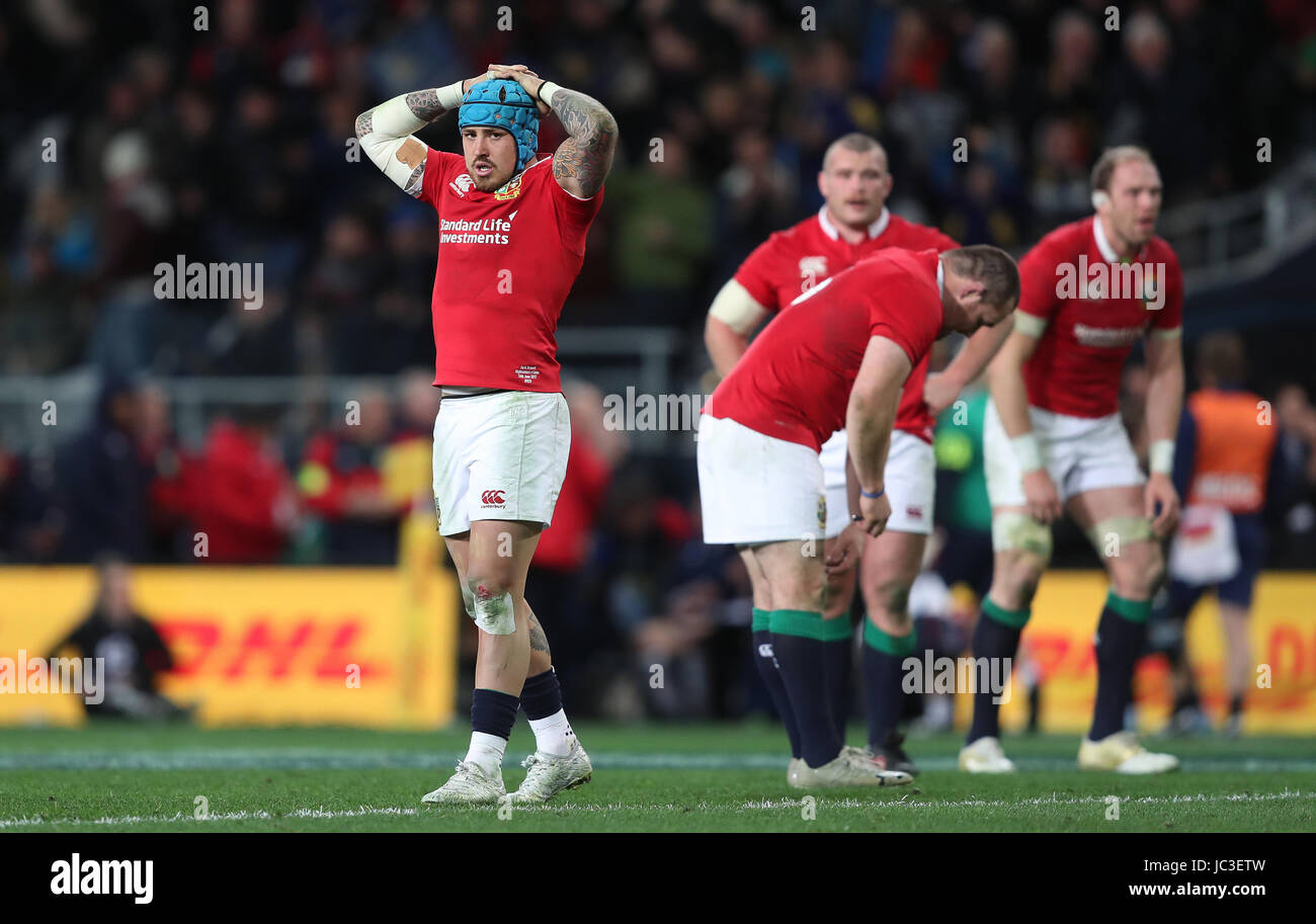 Jack Nowell, les Lions britanniques et irlandais, apparaît abattu après le match de tour au stade Forsyth Barr, à Dunedin. APPUYEZ SUR ASSOCIATION photo. Date de la photo: Mardi 13 juin 2017. Voir l'histoire de PA RUGBYU Lions. Le crédit photo devrait se lire comme suit : David Davies/PA Wire. USAGE ÉDITORIAL UNIQUEMENT. Aucune utilisation commerciale ou masquant les logos du sponsor. Banque D'Images