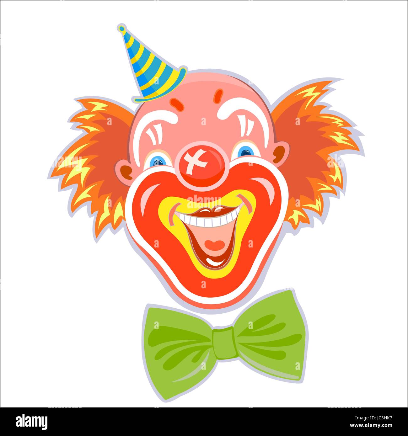 Sex connections in Happy smiling clown aux cheveux rouges chef isolated on white Illustration de Vecteur