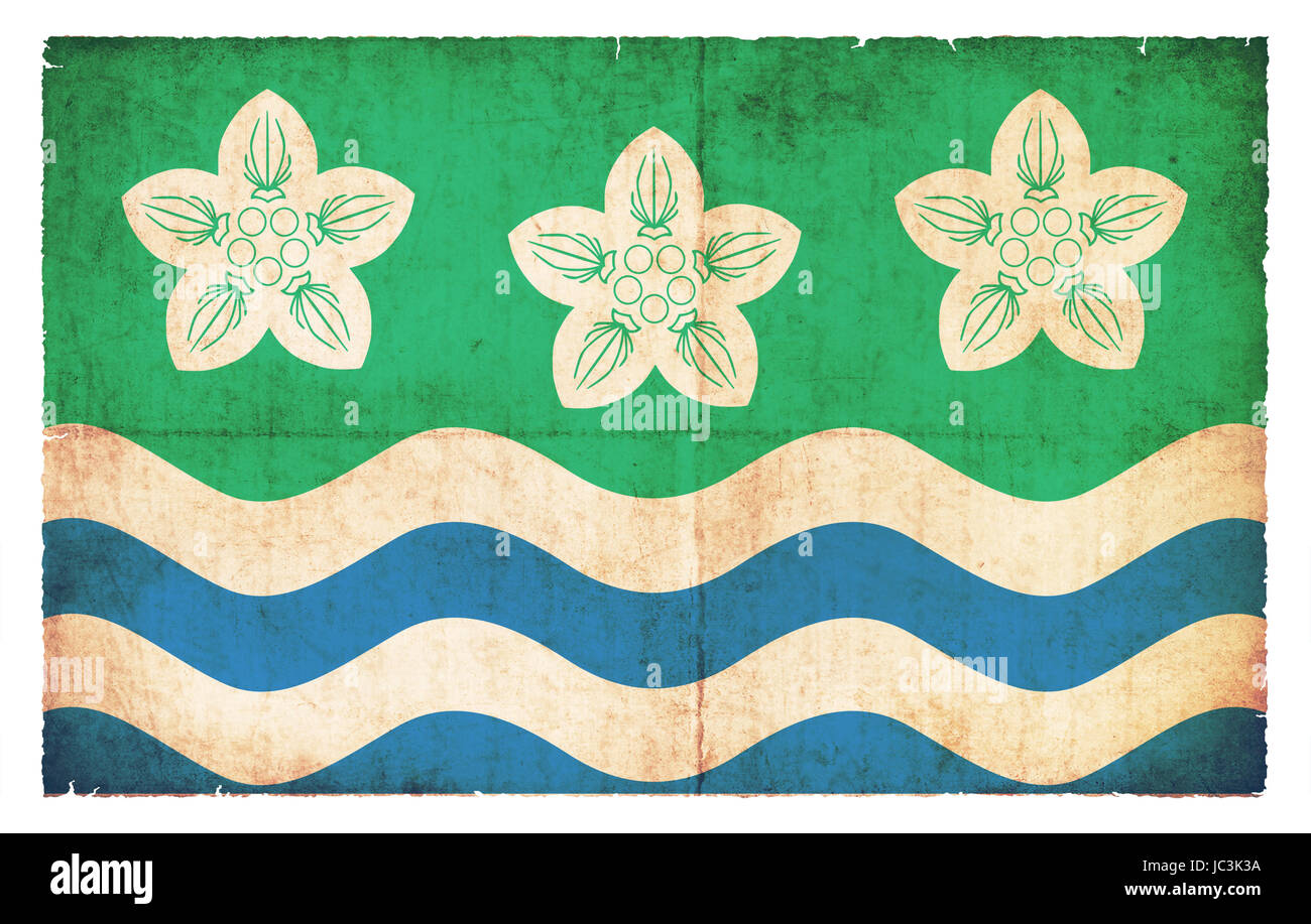 Flagge von Cumberland (Guinée) Graftschaft Grunge-Design en Polynésie im Banque D'Images