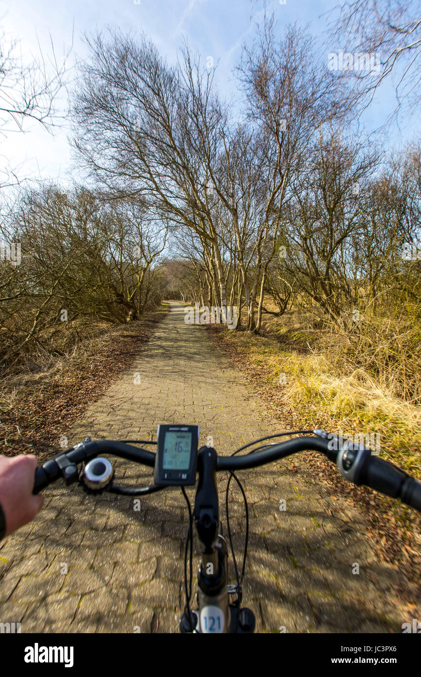 Mer du Nord, l'île de Norderney, Frise Orientale, en Allemagne, le Parc National de Wattenmeer, cycliste, vélo, piste cyclable, e-bike, location de vélos, Banque D'Images Mer du Nord, l'île de Norderney, Frise Orientale, en Allemagne, le Parc National de Wattenmeer, cycliste, vélo, piste cyclable, e-bike, location de vélos, Banque D'Images