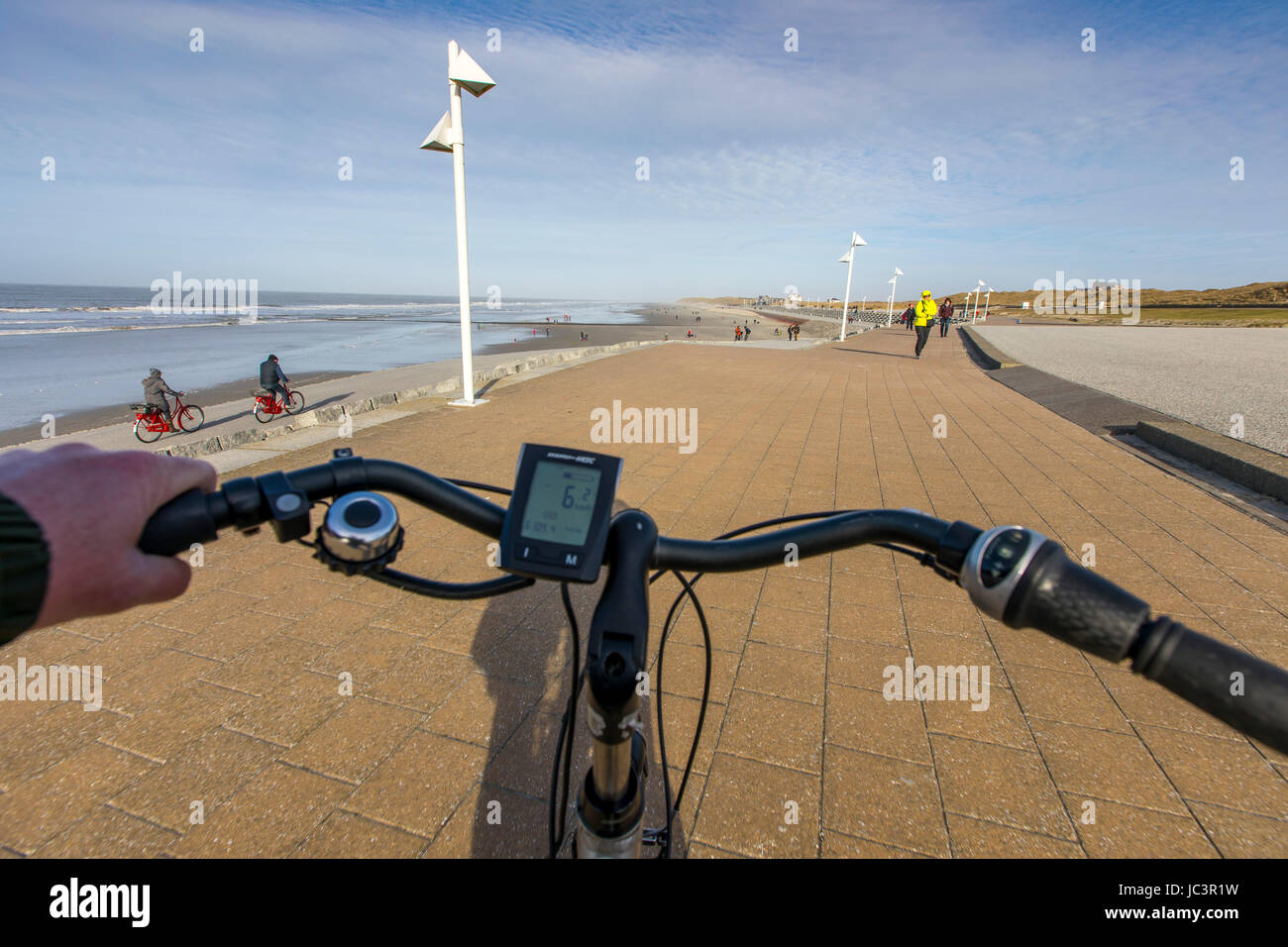 Mer du Nord, l'île de Norderney, Frise Orientale, en Allemagne, le Parc National de Wattenmeer, cycliste, vélo, piste cyclable, e-bike, location de vélos, Banque D'Images Mer du Nord, l'île de Norderney, Frise Orientale, en Allemagne, le Parc National de Wattenmeer, cycliste, vélo, piste cyclable, e-bike, location de vélos, Banque D'Images
