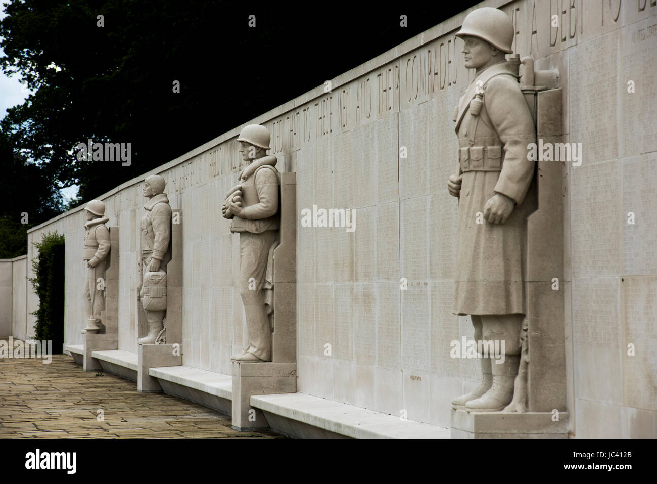 Cimetière Américain de Cambridge, Cambridgeshire, Angleterre Madingley,UK. Juin 2017 Wikipeadia ci-dessous : Cambridge American Cemetery and Memorial est un cemete Banque D'Images