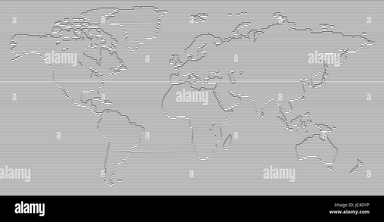 Gris vide vecteur linéaire site isolé sur fond blanc. Noir blanc Worldmap template conception de site web. Carte du monde de l'illustration graphique de la terre. Illustration de Vecteur