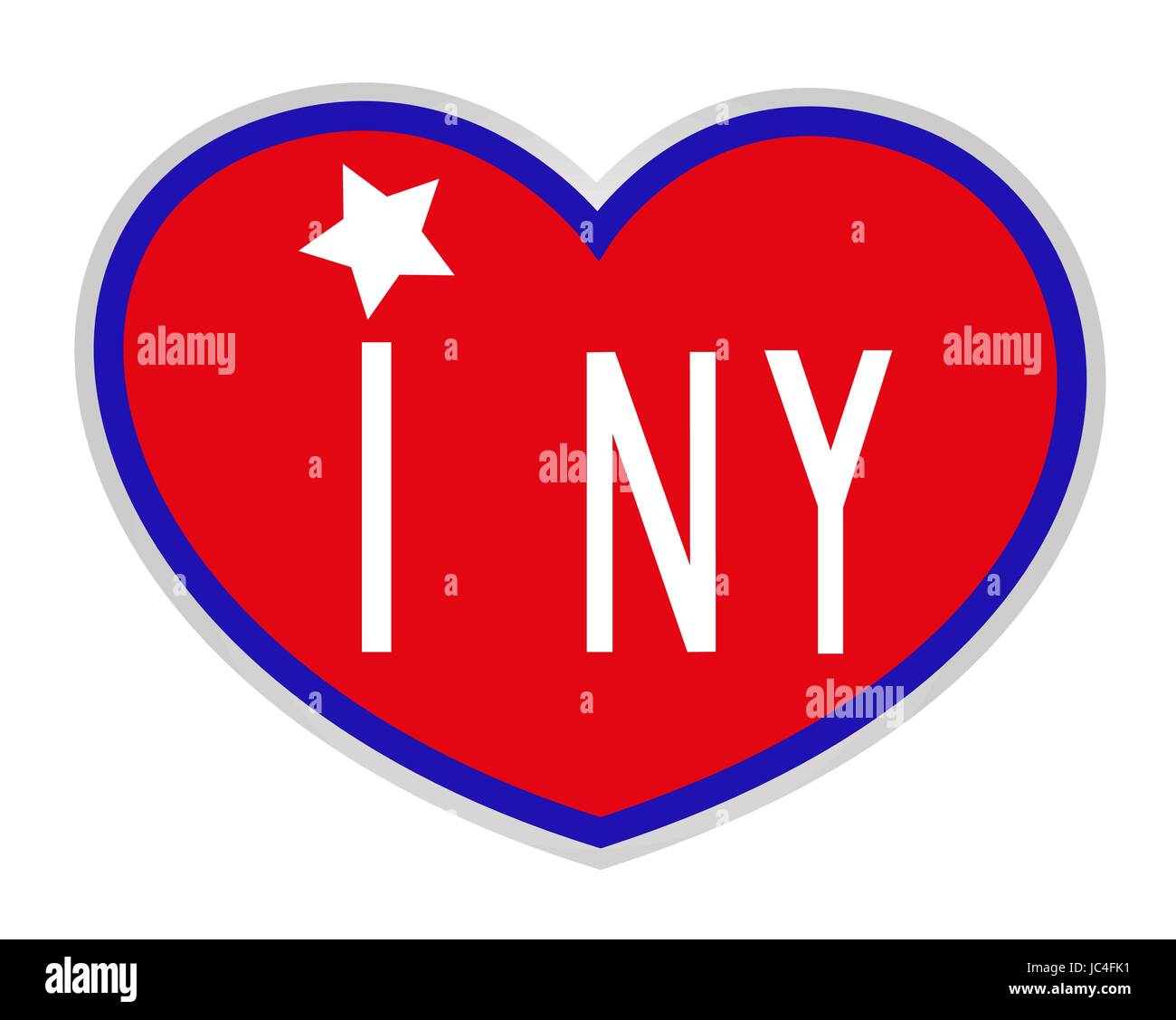 Coeur rouge icône symbole américain J'aime New York Illustration de Vecteur