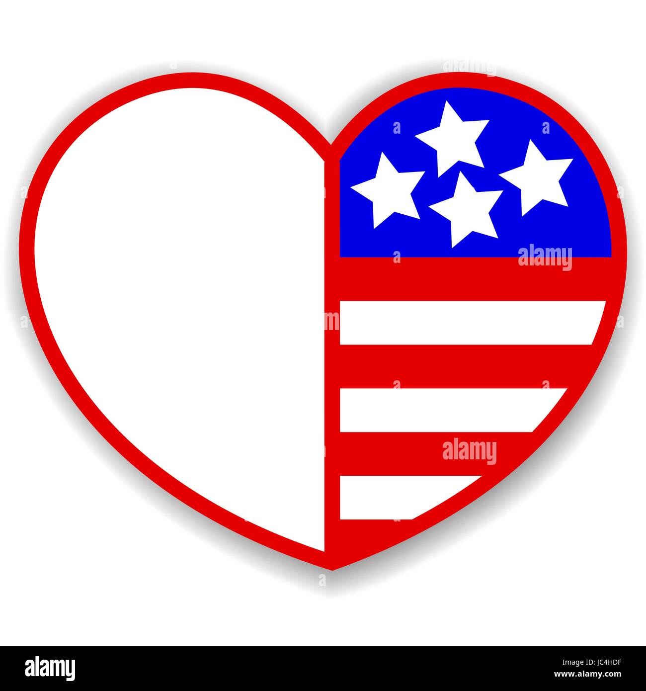 Coeur avec des symboles de l'USA et l'espace vierge de tex Illustration de Vecteur