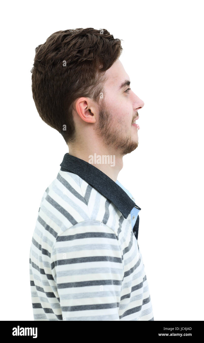 Profil de l'homme visage sur fond blanc. Espace pour insérer du texte Photo  Stock - Alamy