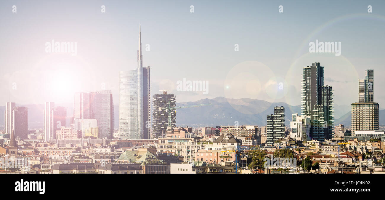 Milan (Italie), Skyline avec de nouveaux gratte-ciel Banque D'Images
