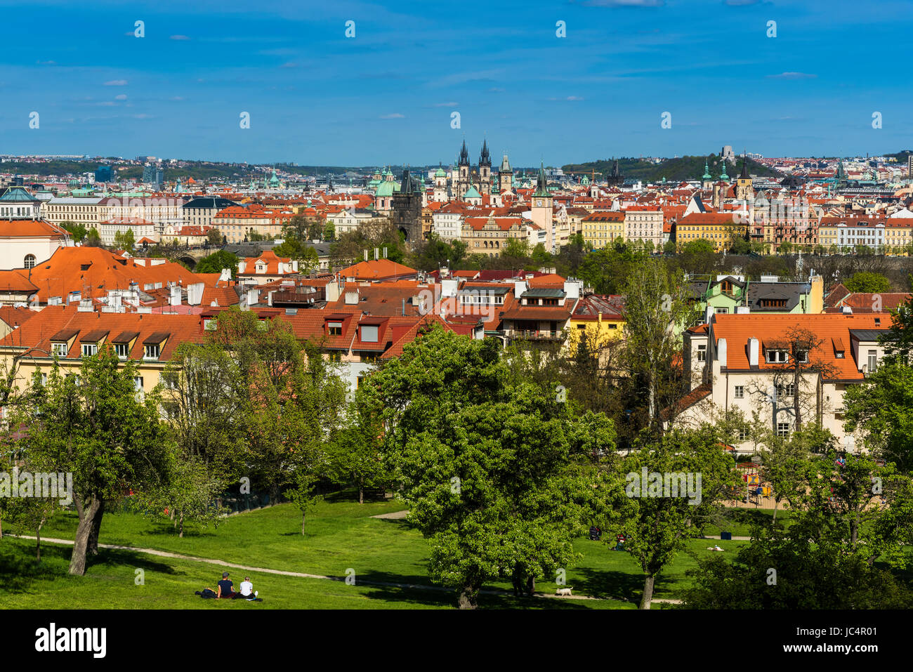 Les toits de la vieille ville, Prague, République Tchèque, République Tchèque Banque D'Images