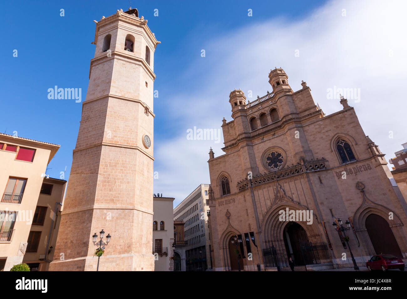 Thomas et la cathédrale, Castellon de la Plana, communauté de Valence, Espagne Banque D'Images