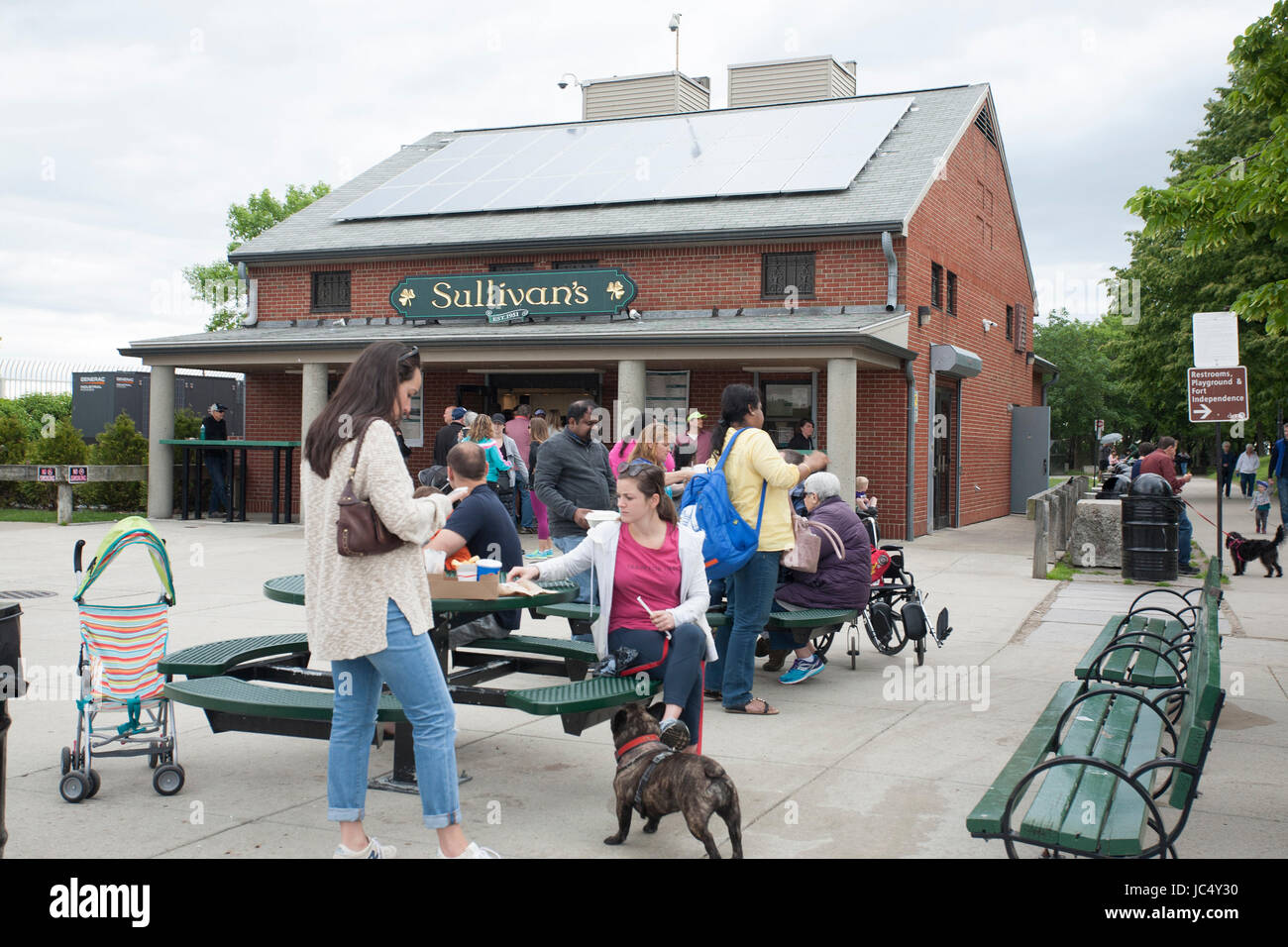 Célèbre clam shack à South Boston's Castle Island. Banque D'Images