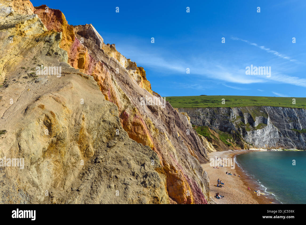 Alum Bay Sands, île de Wight, Royaume-Uni Banque D'Images
