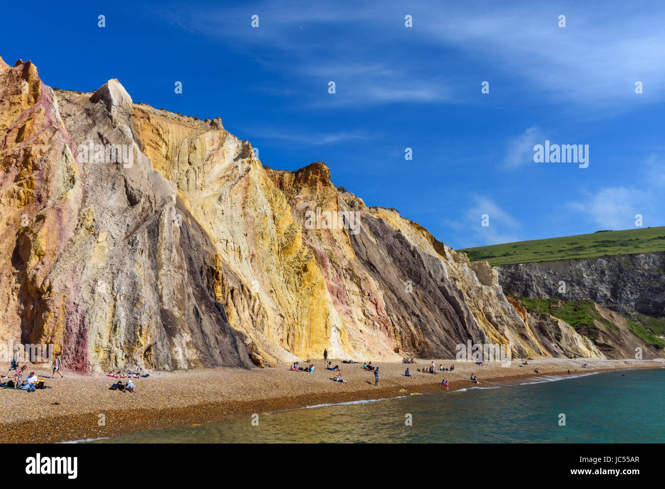 Alum Bay Sands, île de Wight, Royaume-Uni Banque D'Images