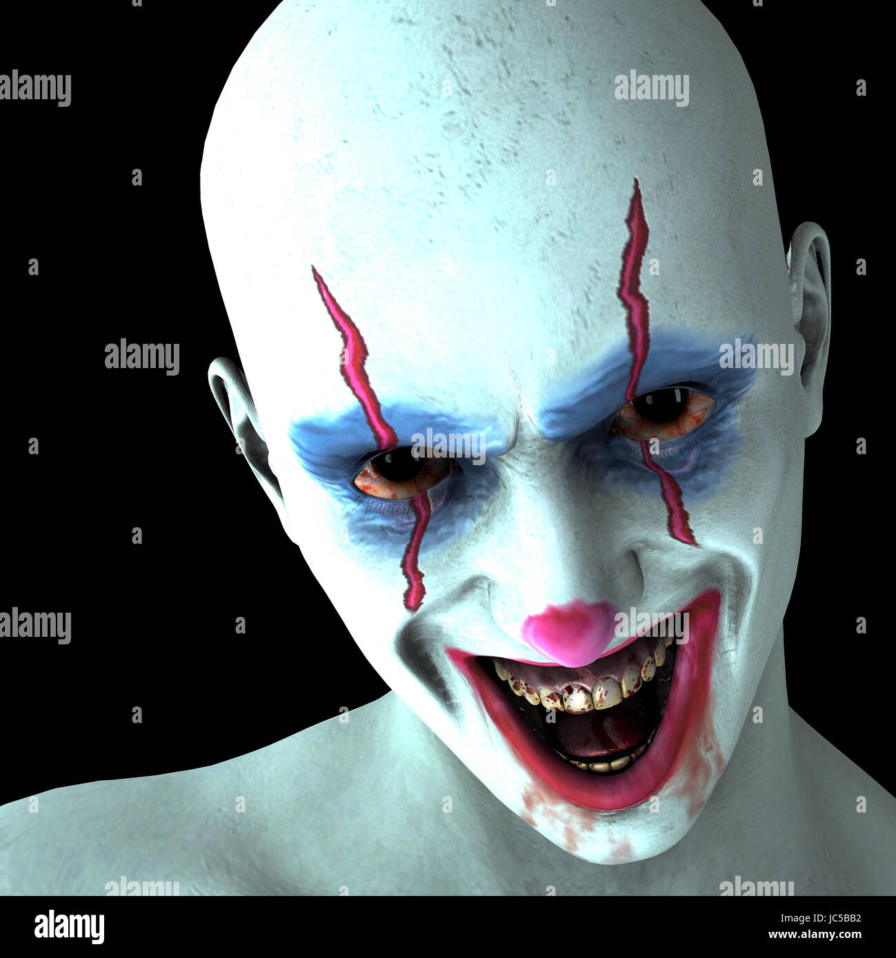 Le rendu 3D lachenden eines clowns bösen illustration als Banque D'Images